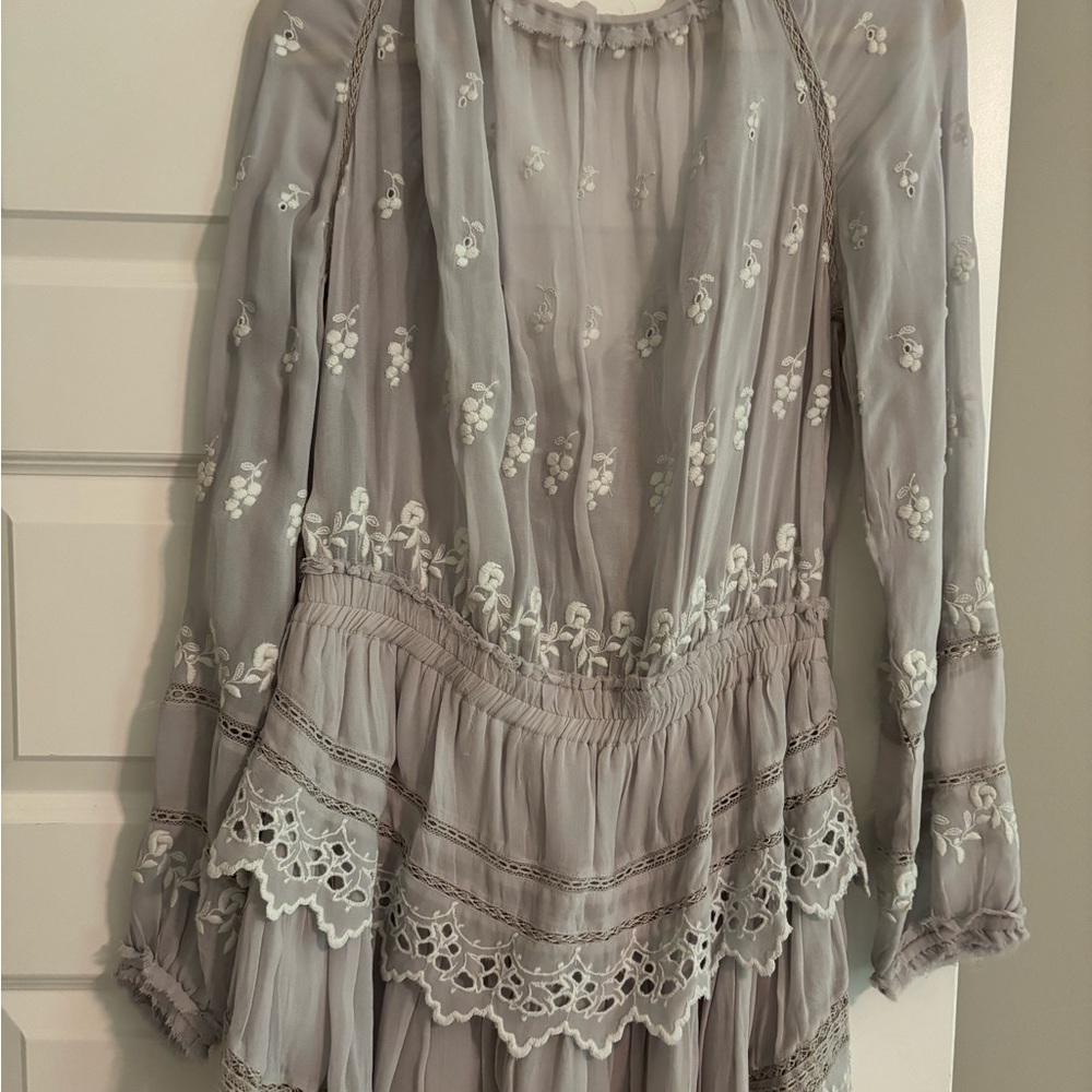 Loveshackfancy Short Embroidered Popover Dress - image 5